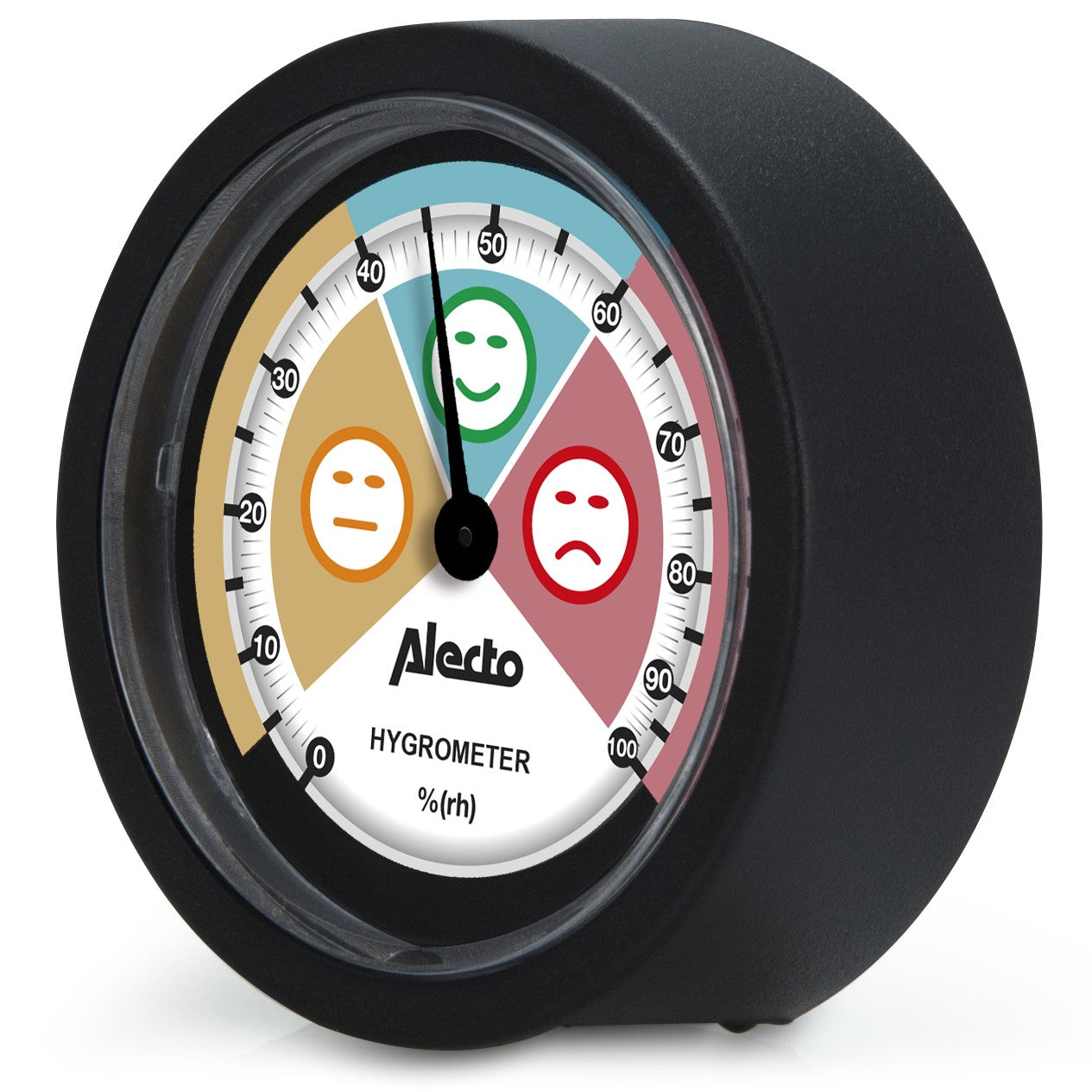 Analog Hygrometer, Black – Battery-Free, Wall-Mountable