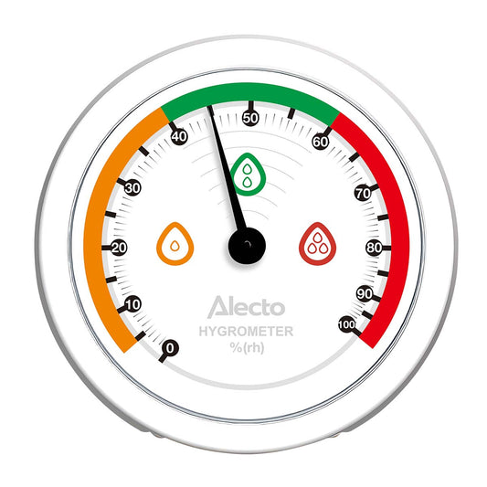 Analog Hygrometer, White – Battery-Free, Wall-Mountable