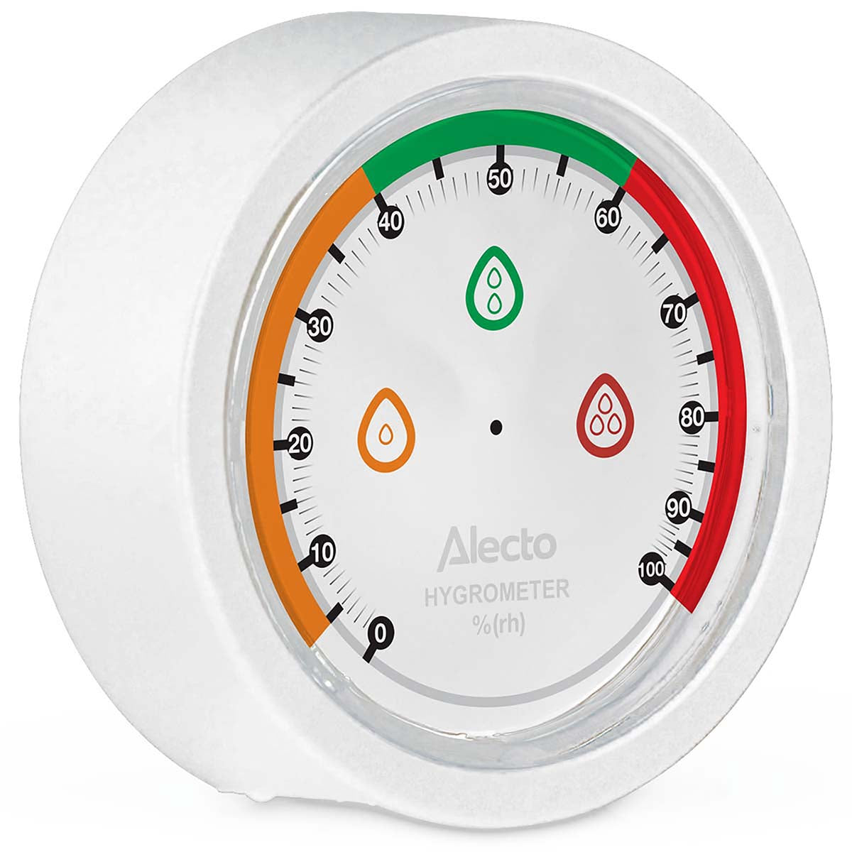 Analog Hygrometer, White – Battery-Free, Wall-Mountable