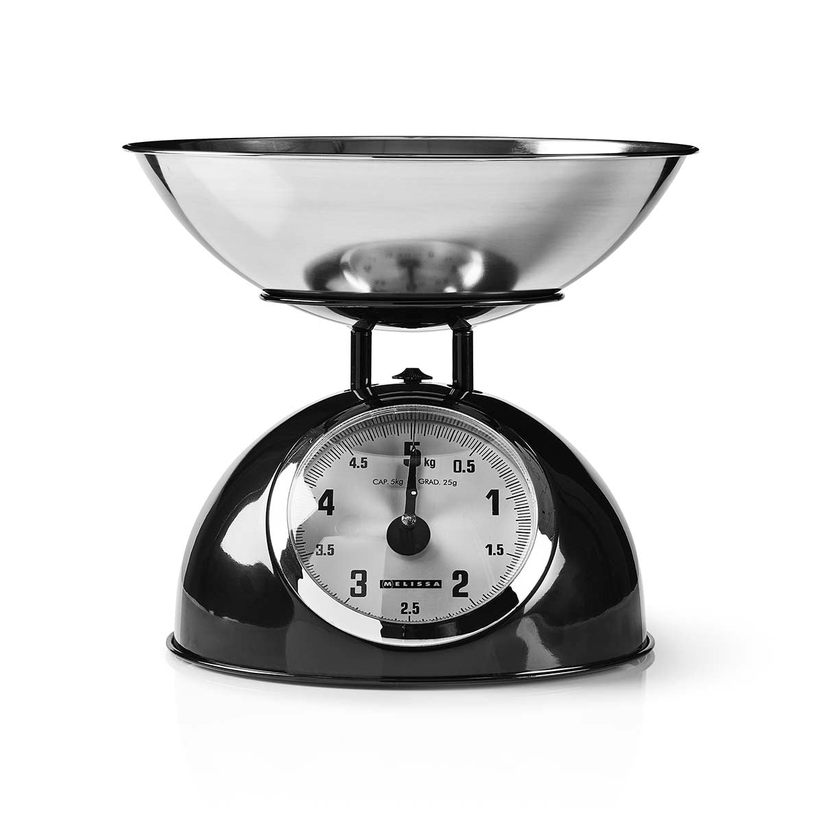 Analog Kitchen Scale, Metal, 5kg Capacity, Black