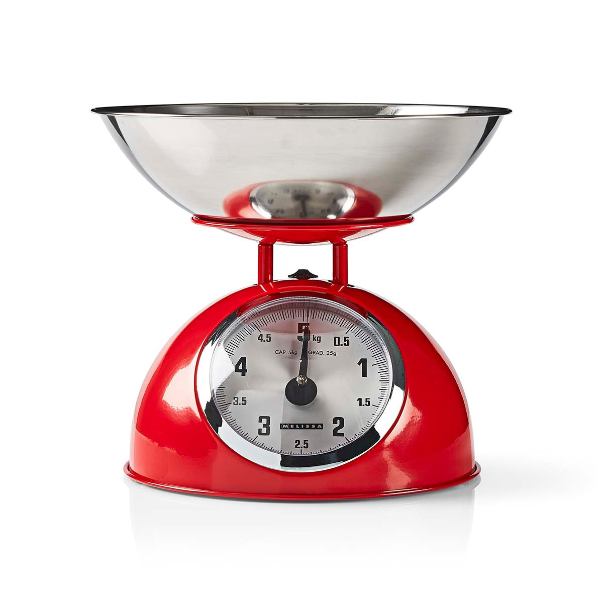 Analog Kitchen Scale, Metal, Removable Bowl, 5kg Capacity