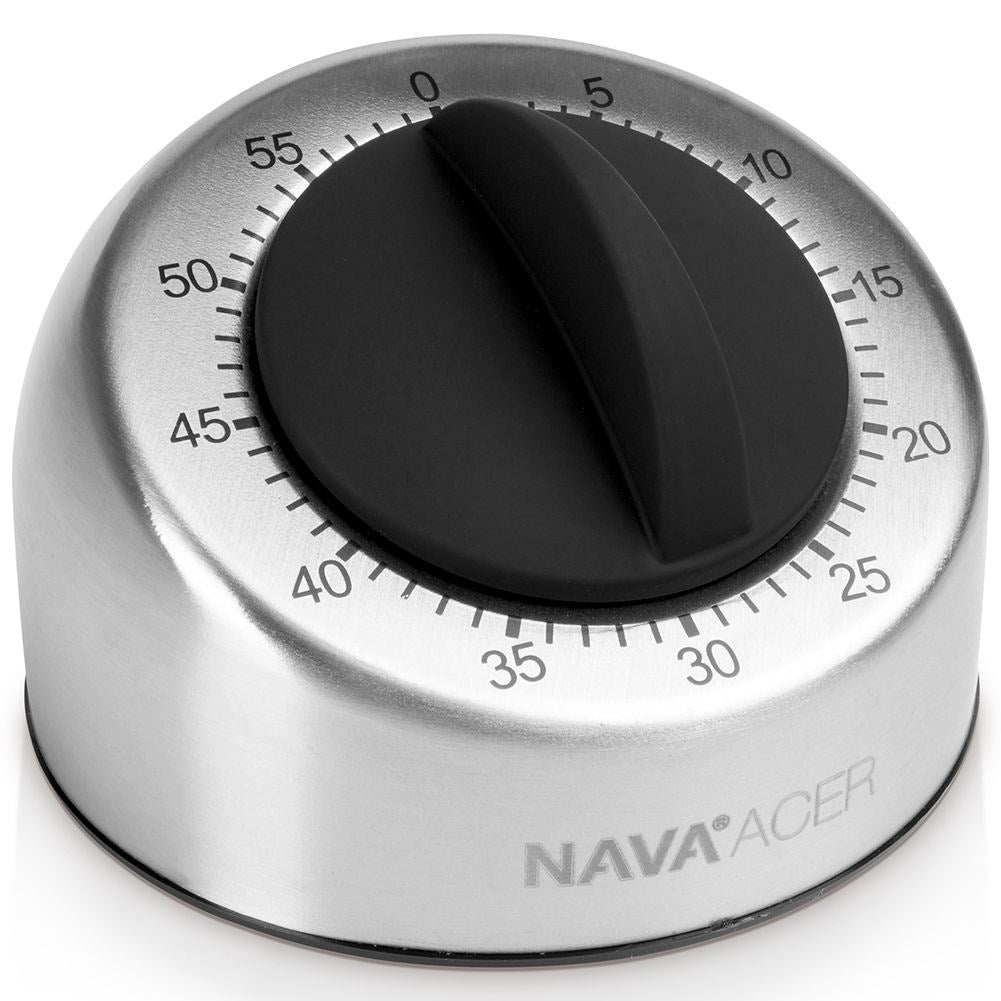 Analog kitchen timer in durable stainless steel