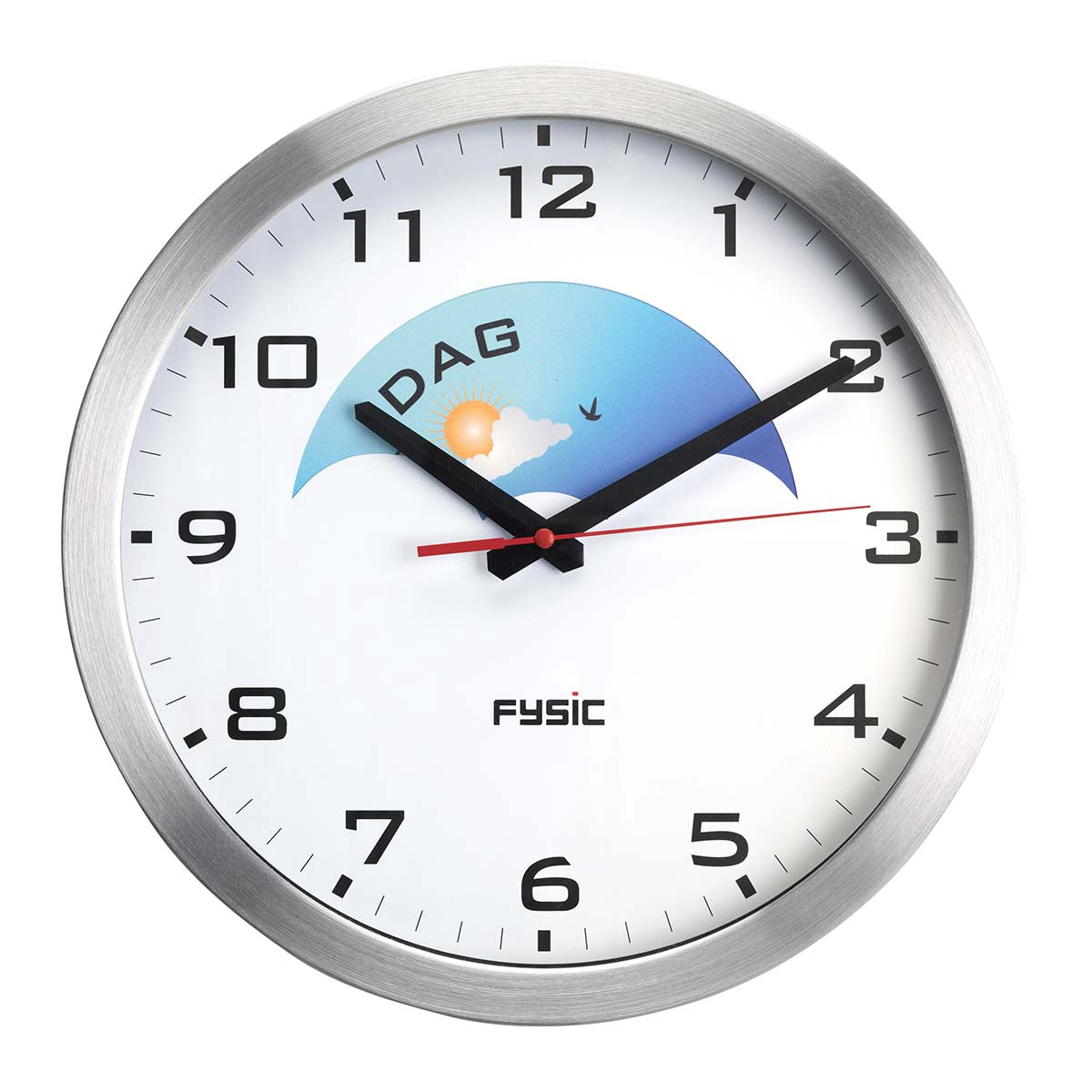 Analogue Dementia Clock with Day/Night Images, Aluminium