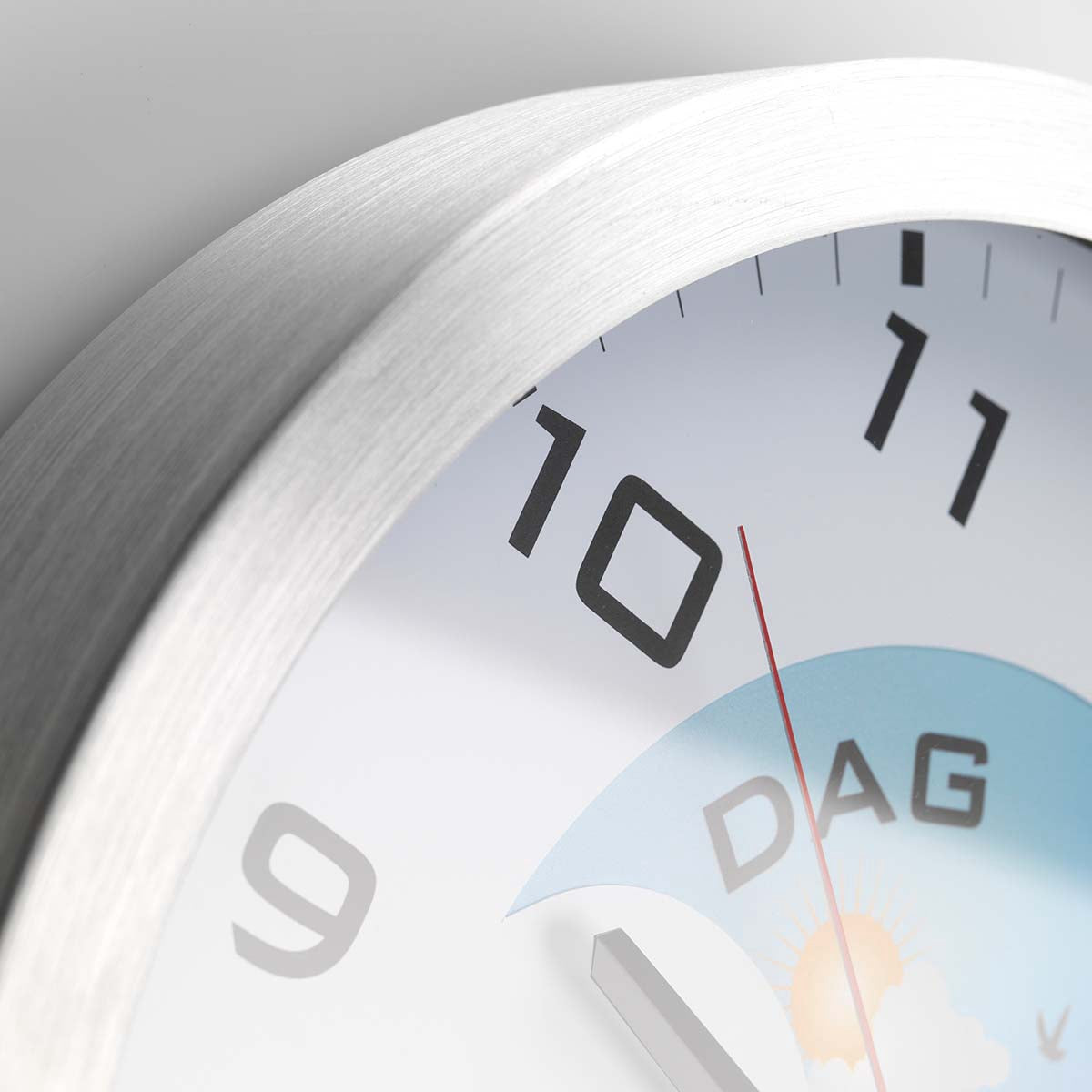 Analogue Dementia Clock with Day/Night Images, Aluminium