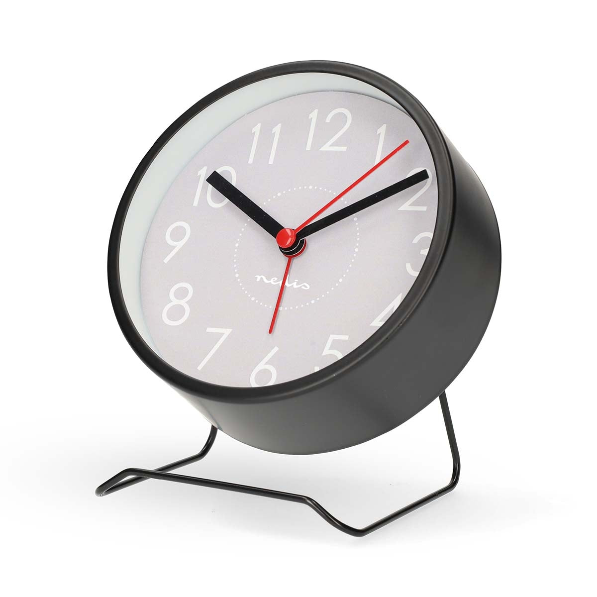Analogue Desk Alarm Clock, Silent, Snooze, Black