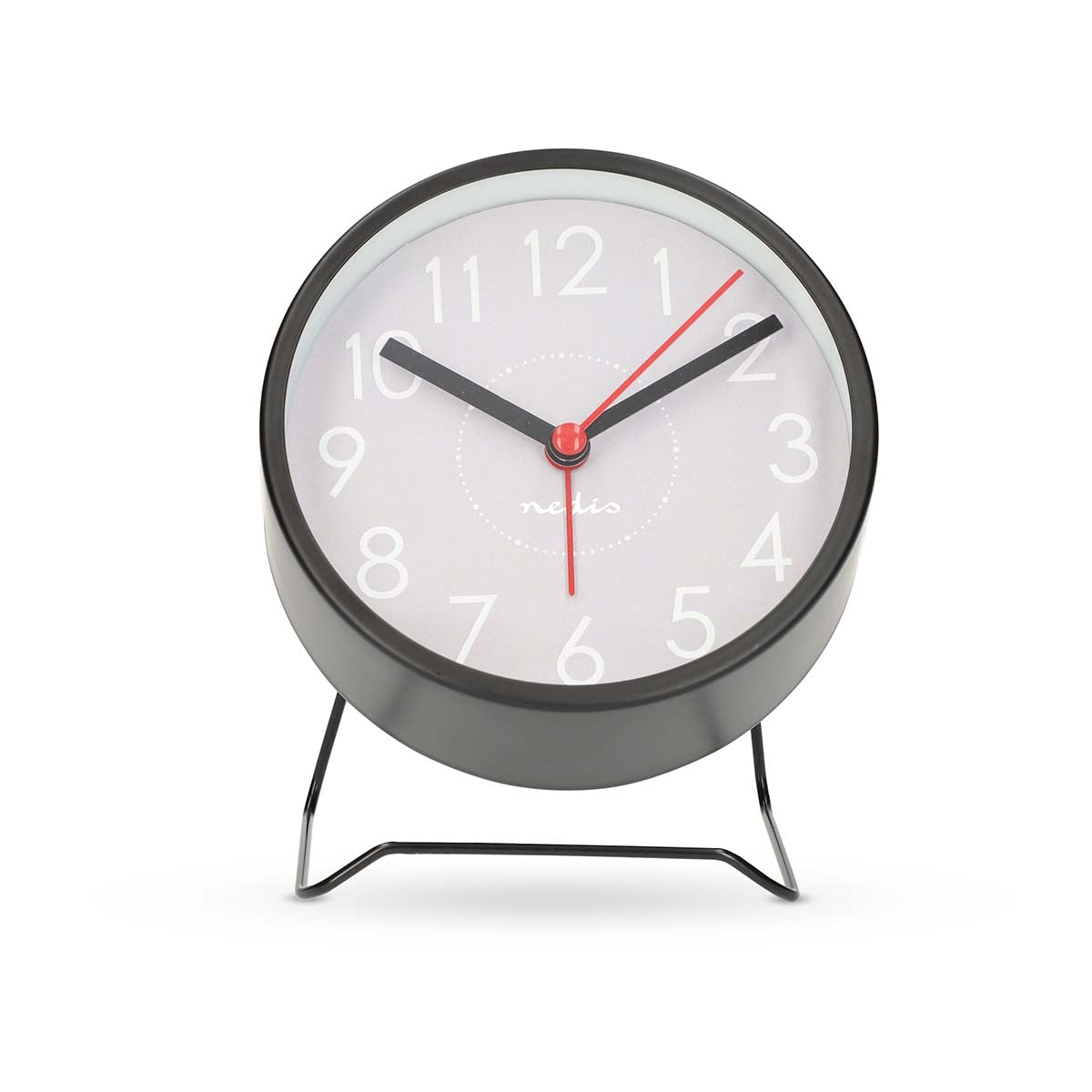 Analogue Desk Alarm Clock, Silent, Snooze, Black