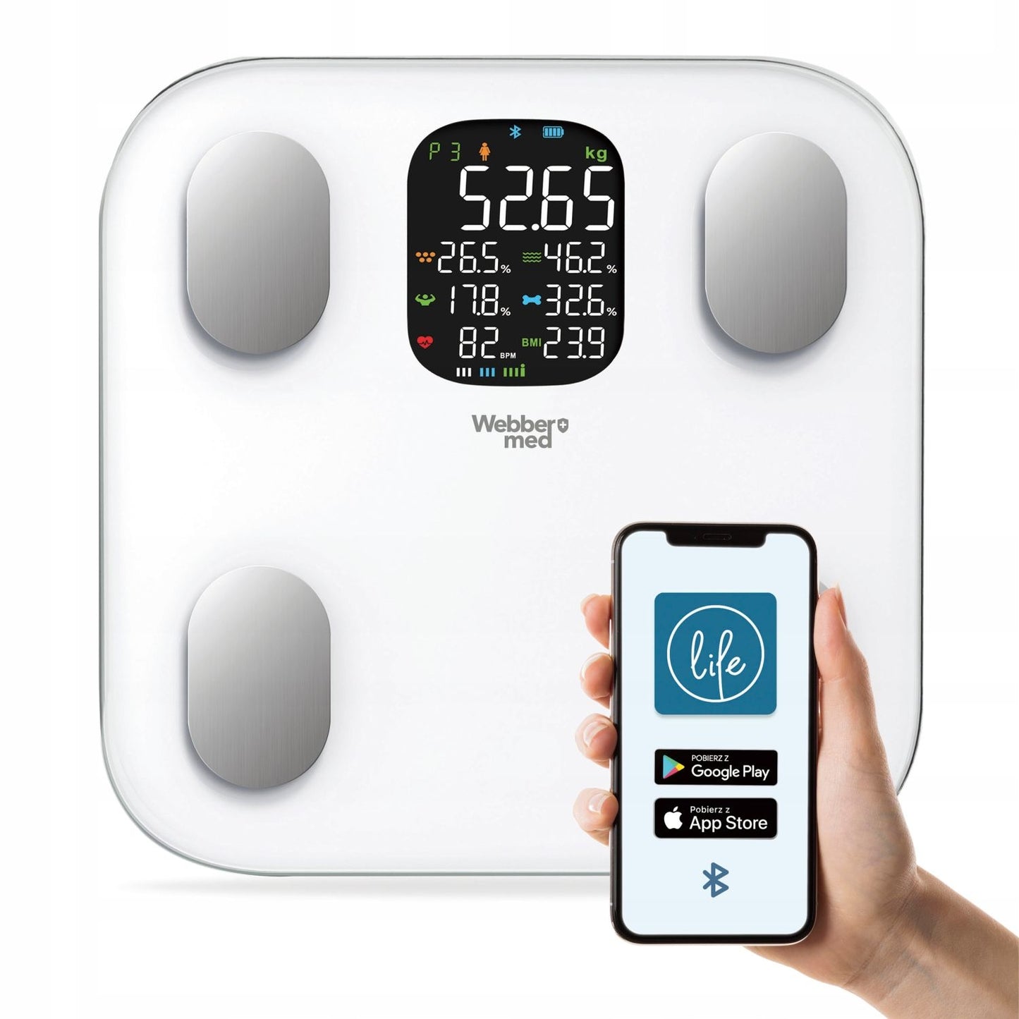 Analytical Bathroom Scale 15 Parameters Apple Health Google Fit VERA WEBBER