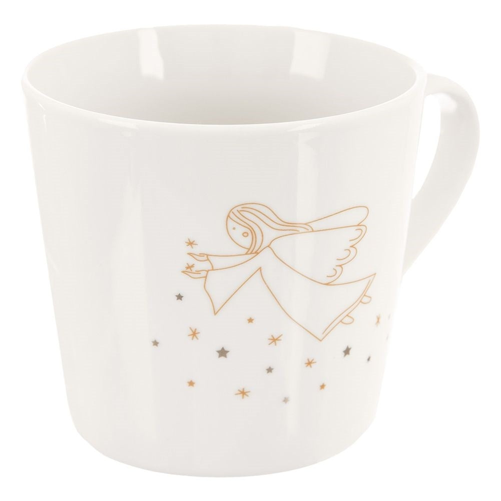 Angel Mug in White Porcelain - Microwave Safe and Elegant