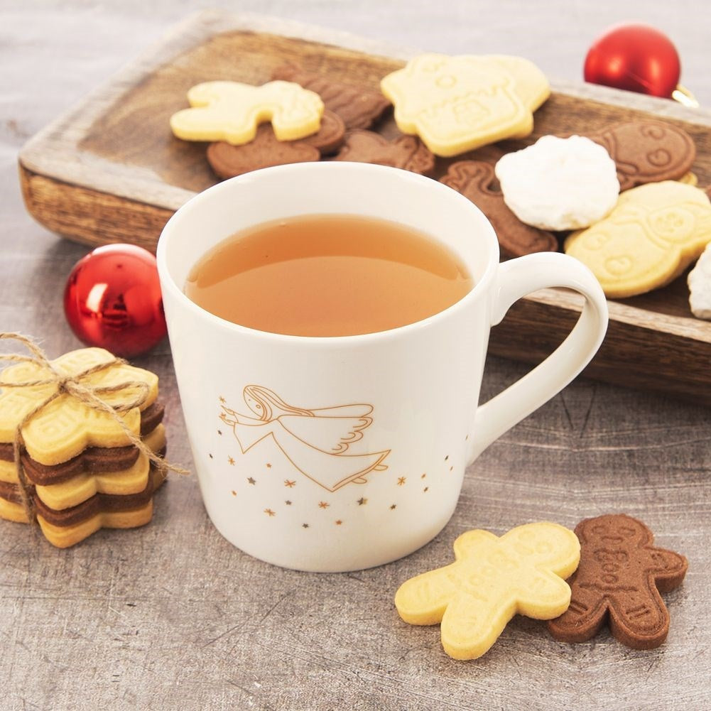 Angel Mug in White Porcelain - Microwave Safe and Elegant
