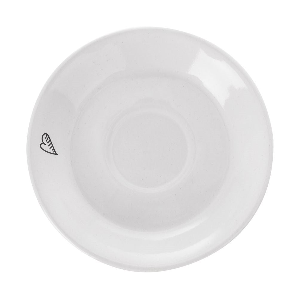 Angel motif espresso set: 2 cups & saucer in white ceramic