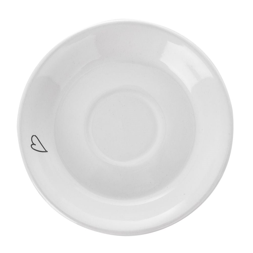 Angel motif espresso set: 2 cups & saucer in white ceramic