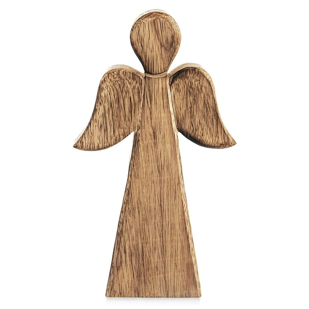 Angel wooden figure in mango wood - Classic and Natural Decoration