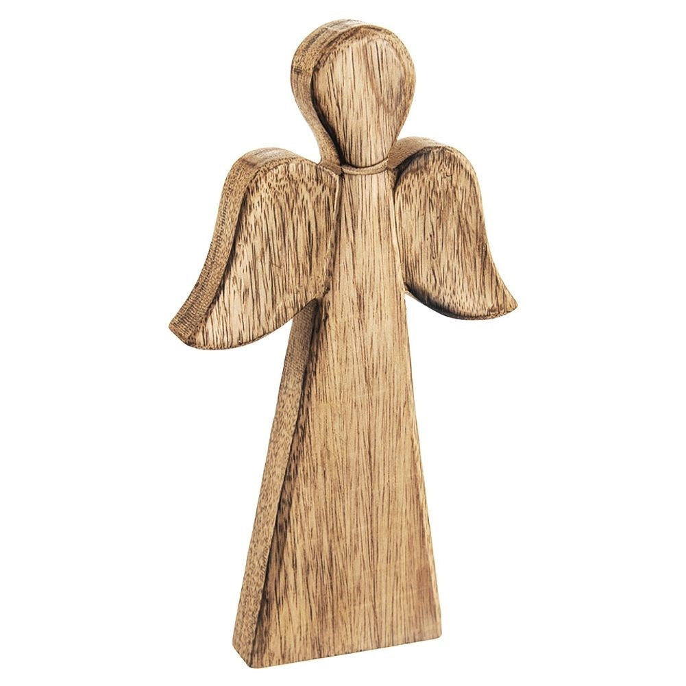 Angel wooden figure in mango wood - Classic and Natural Decoration