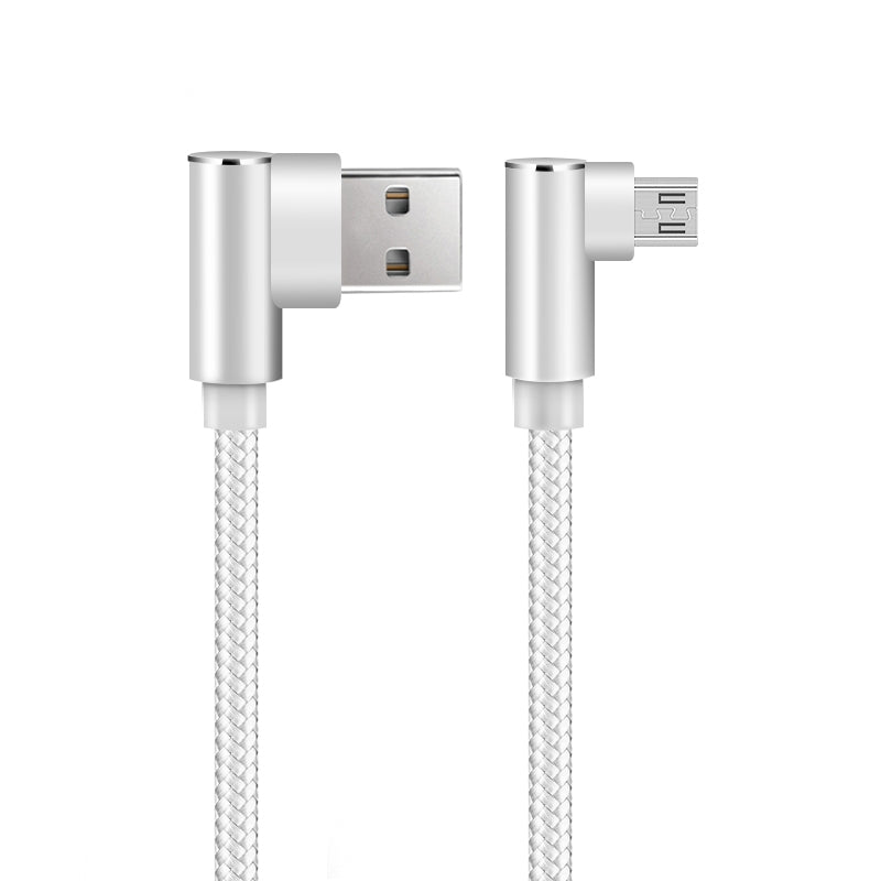 Angled USB-A to Micro-USB Cable 1m - White