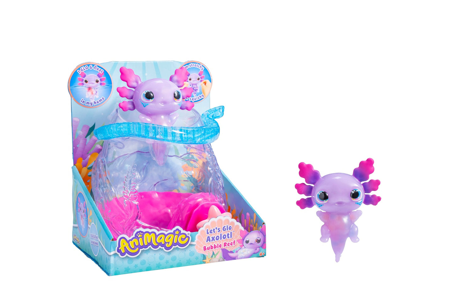 Animagic Let'S Glo Axolotl Bubble Reef Playset