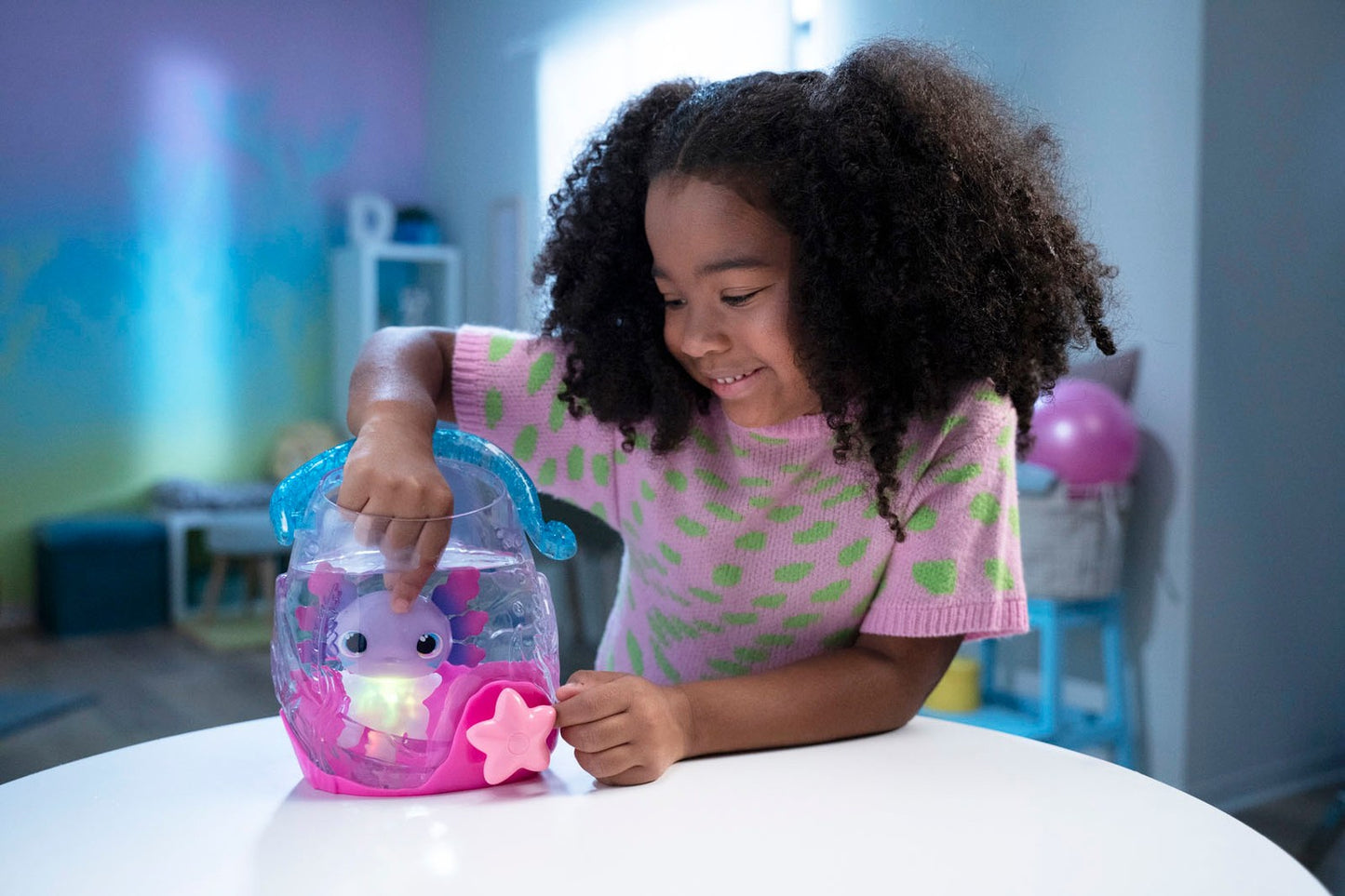 Animagic Let'S Glo Axolotl Bubble Reef Playset