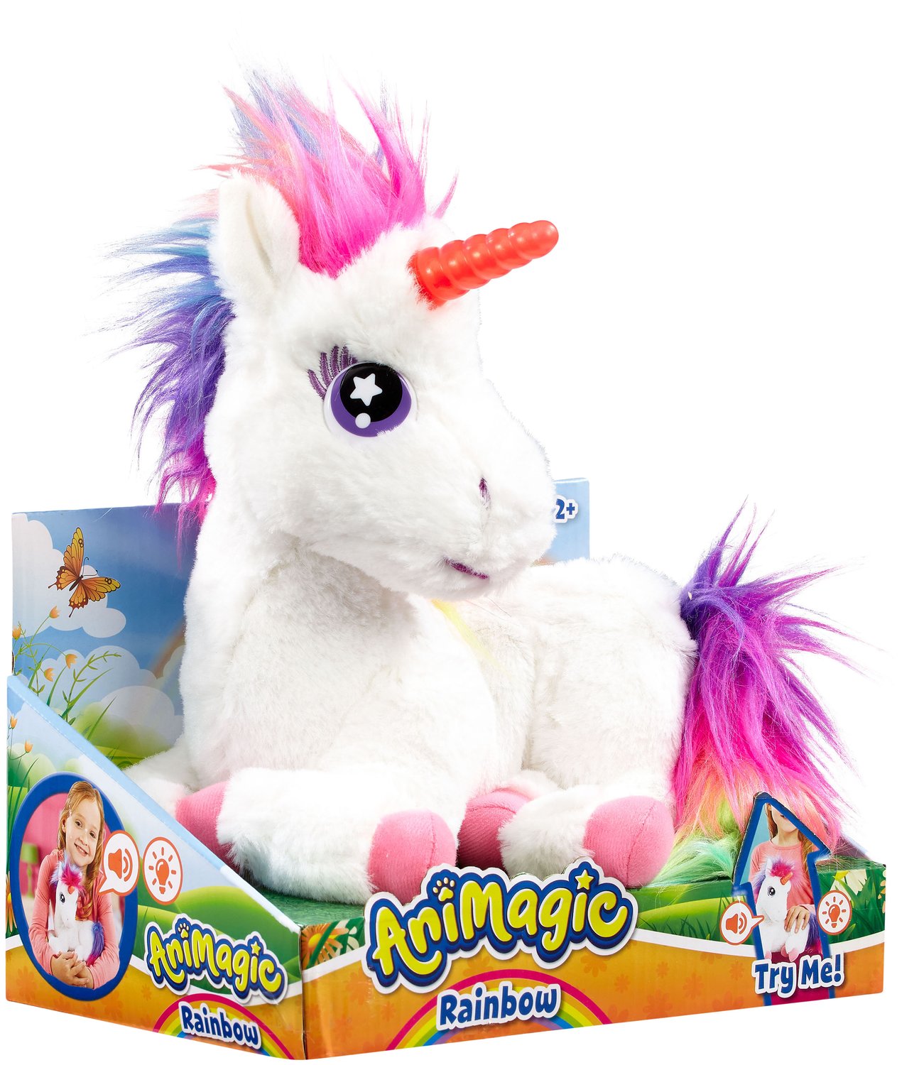 Animagic Rainbow My Glowing Unicorn Plush