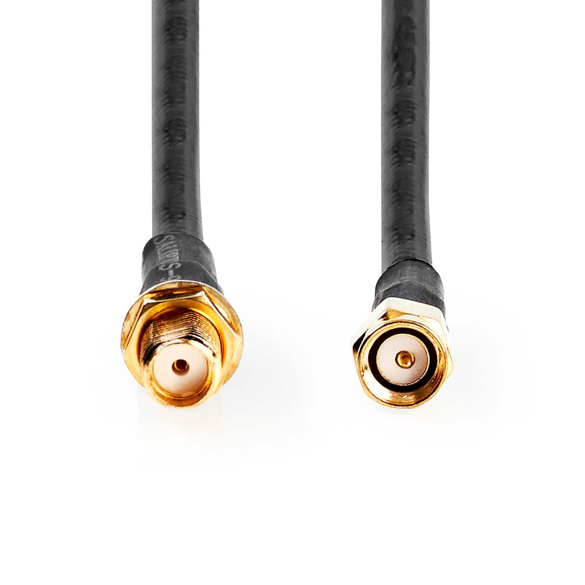 Antenna cable | SMA Male | SMA Female | Gold Plated | 50 Ohm | Double Shielded | 10.0 m | Round | PVC | Black | Box