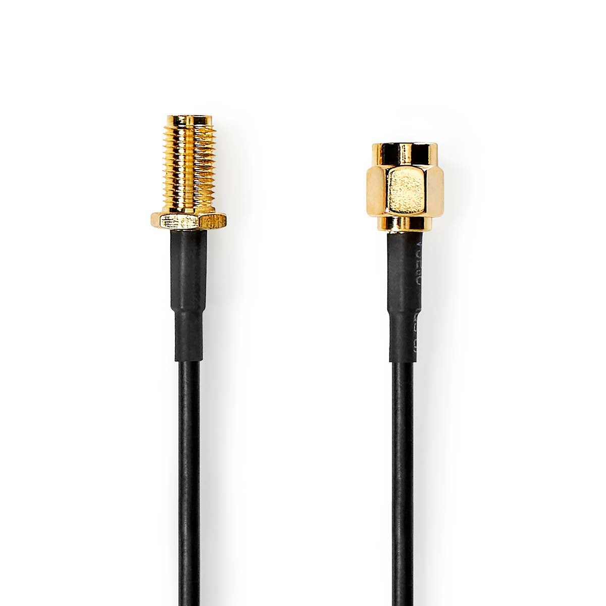 Antenna cable | SMA Male | SMA Female | Gold Plated | 50 Ohm | Single shell protection | 2.00 m | Round | PVC | Black | Box