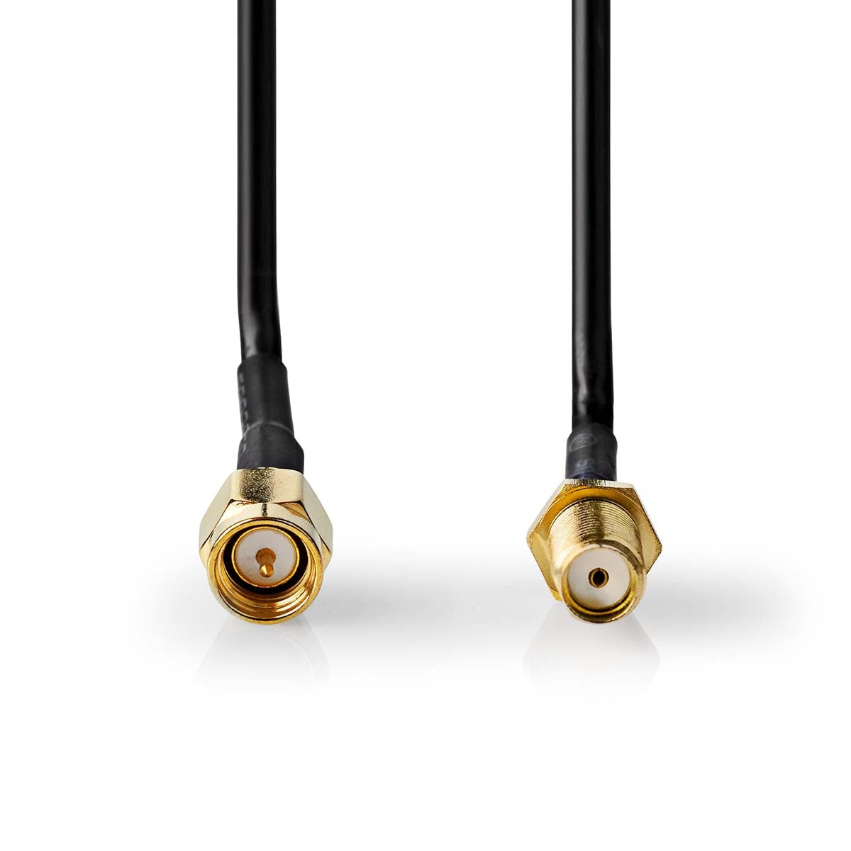 Antenna cable | SMA Male | SMA Female | Gold Plated | 50 Ohm | Single shell protection | 3.00 m | Round | PVC | Black | Label