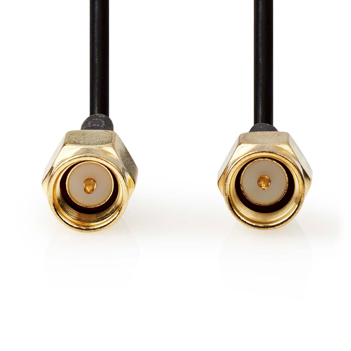 Antenna cable | SMA Male | SMA Male | Gold Plated | 50 Ohm | Single shell protection | 2.00 m | Round | PVC | Black | Label