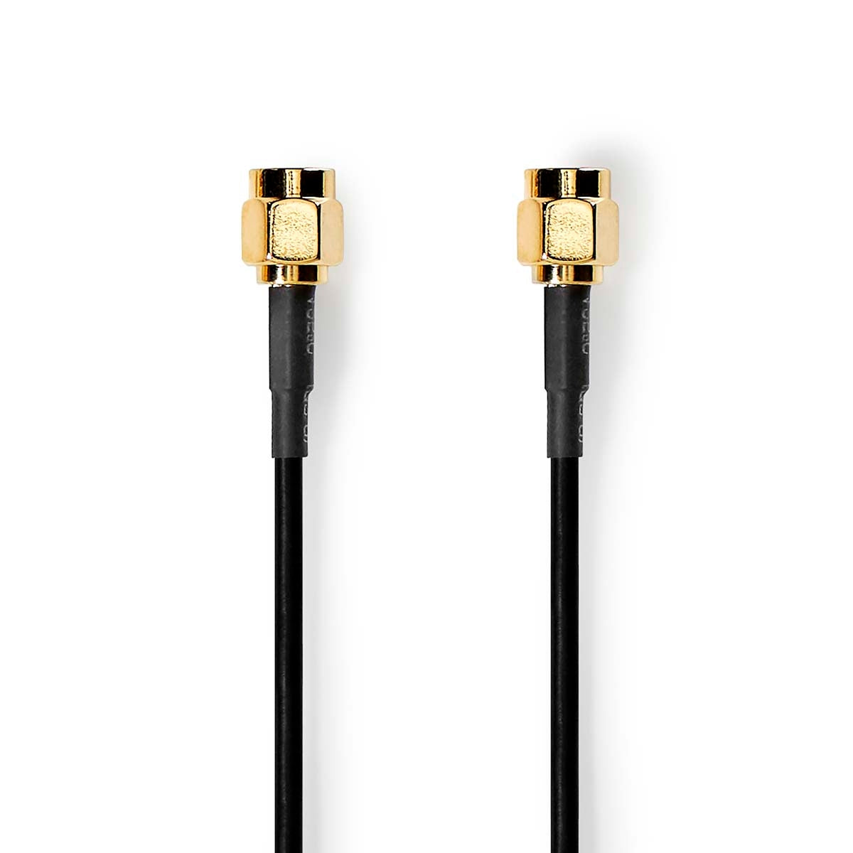 Antenna cable | SMA Male | SMA Male | Gold Plated | 50 Ohm | Single shell protection | 5.00 m | Round | PVC | Black | Label