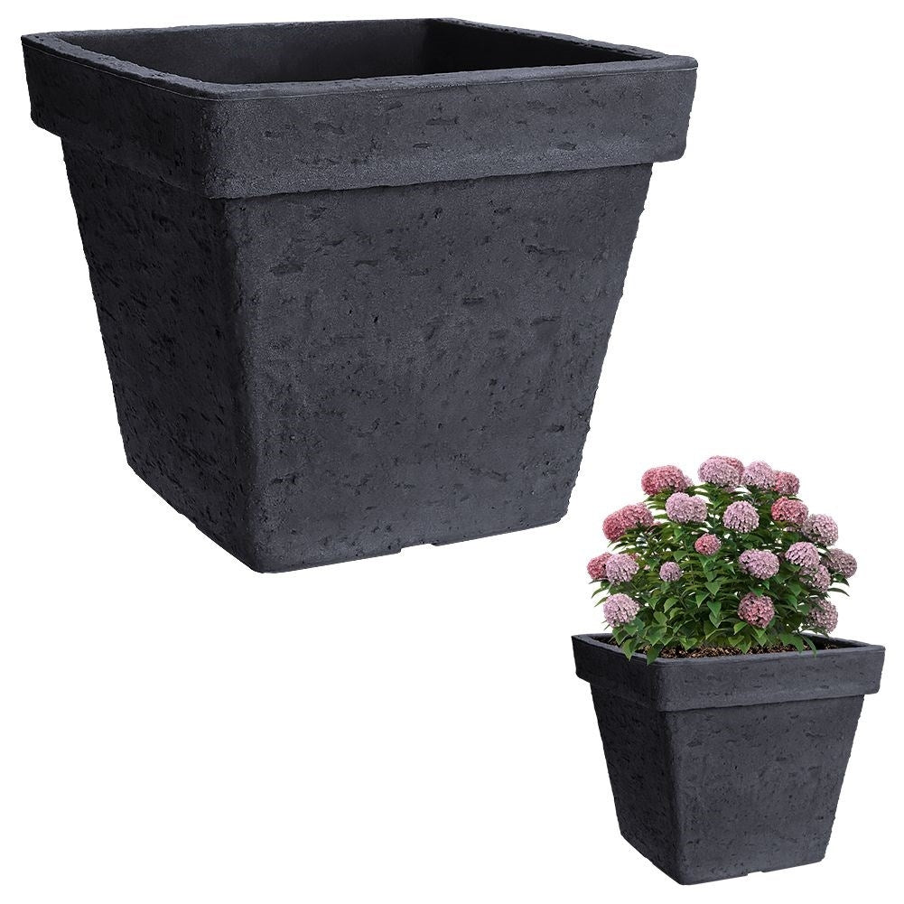 Anthracite colored weatherproof pot, perfect for the garden.