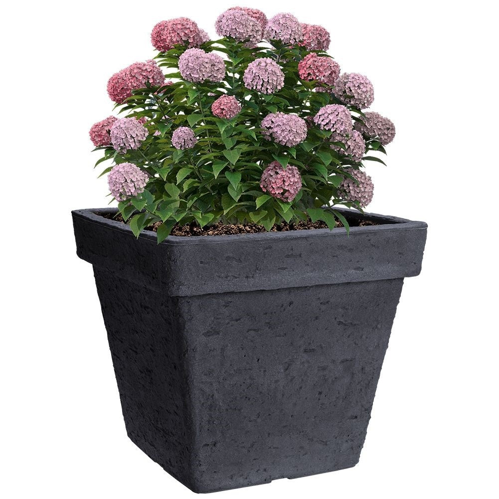 Anthracite colored weatherproof pot, perfect for the garden.