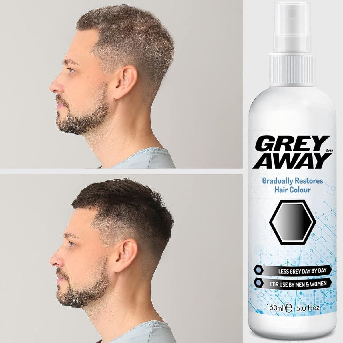 Anti-Gray Hair Spray, Restores Natural Color, 150 ml