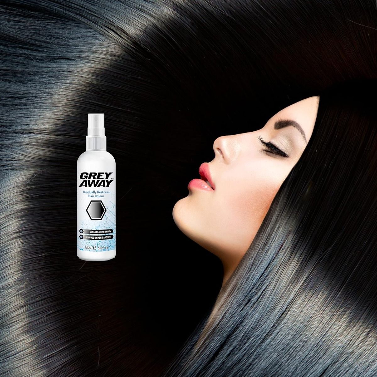 Anti-Gray Hair Spray, Restores Natural Color, 150 ml