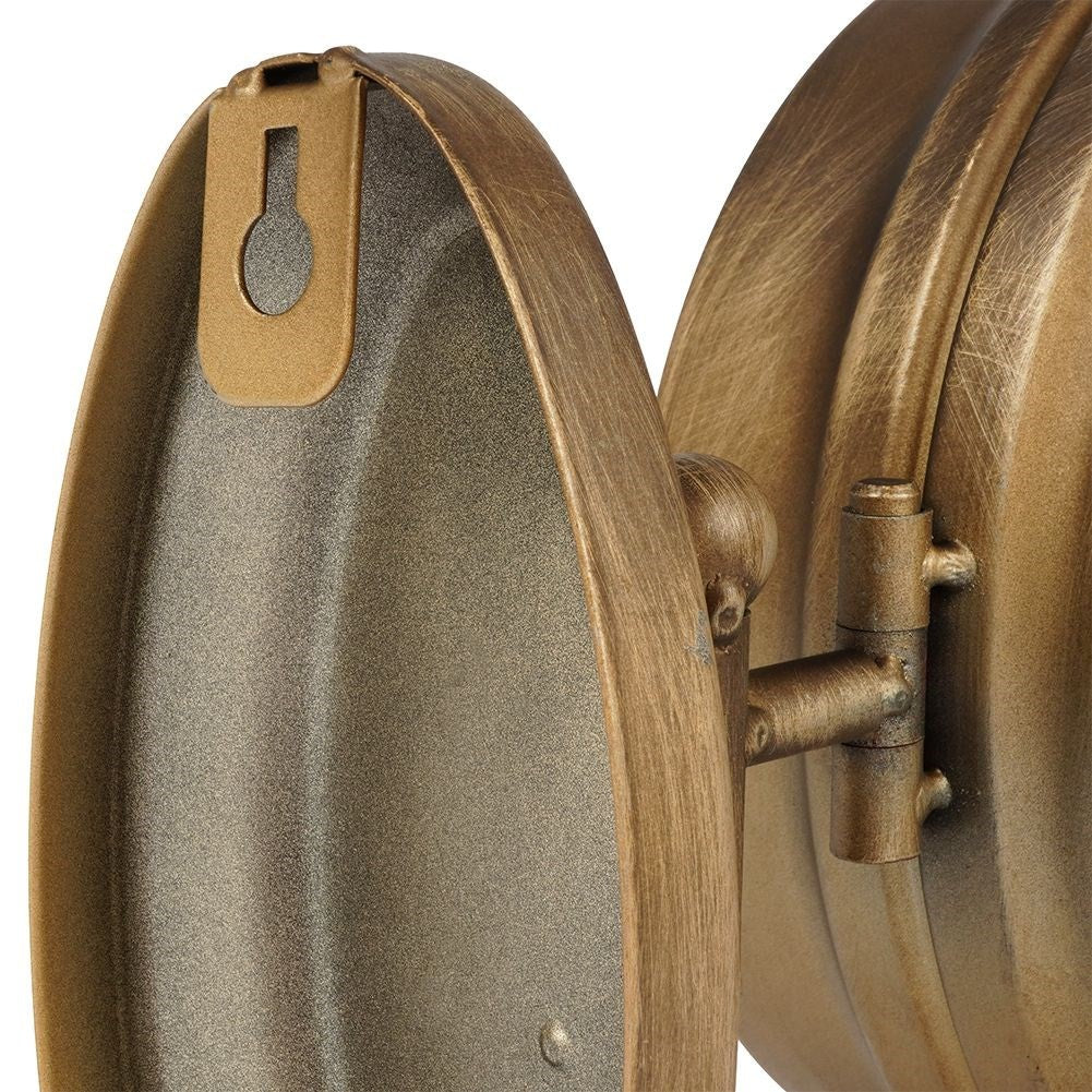 Antique Two-Sided Clock with Black Dial and Gold Tint