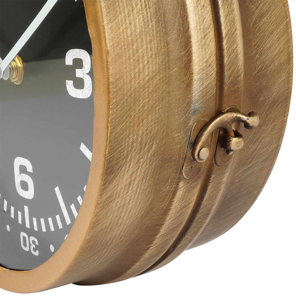 Antique Two-Sided Clock with Black Dial and Gold Tint