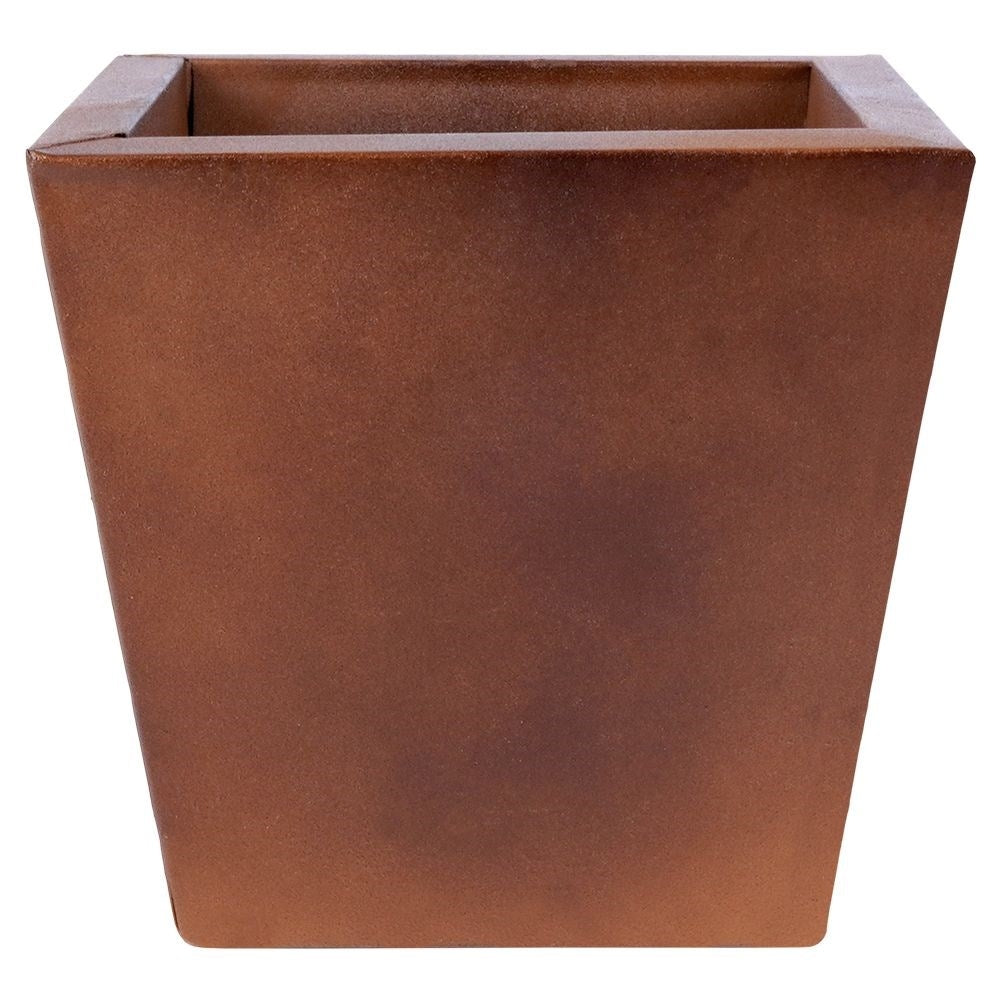 Antique metal pot with rusty effect for flowers and plants