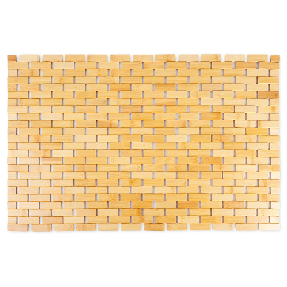 Anti-slip bathroom mat bamboo 80x50 cm