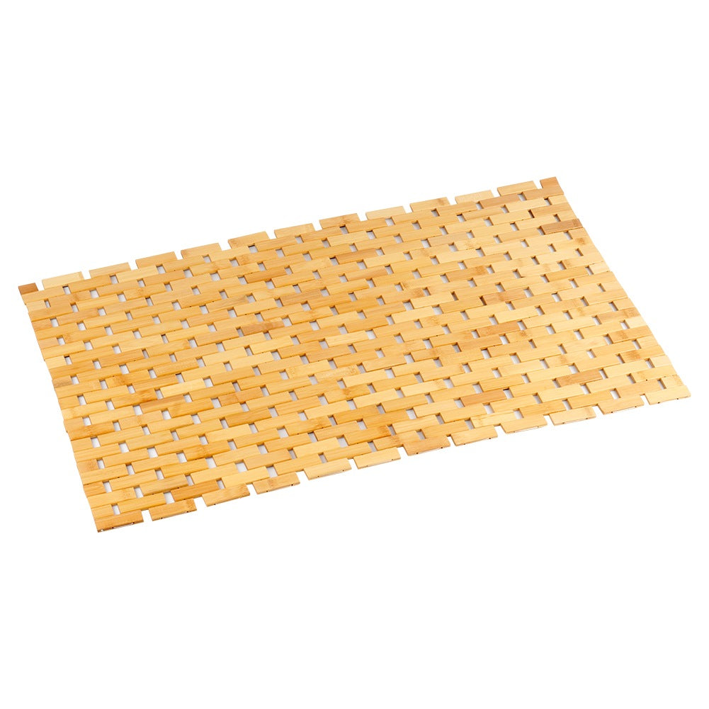 Anti-slip bathroom mat bamboo 80x50 cm