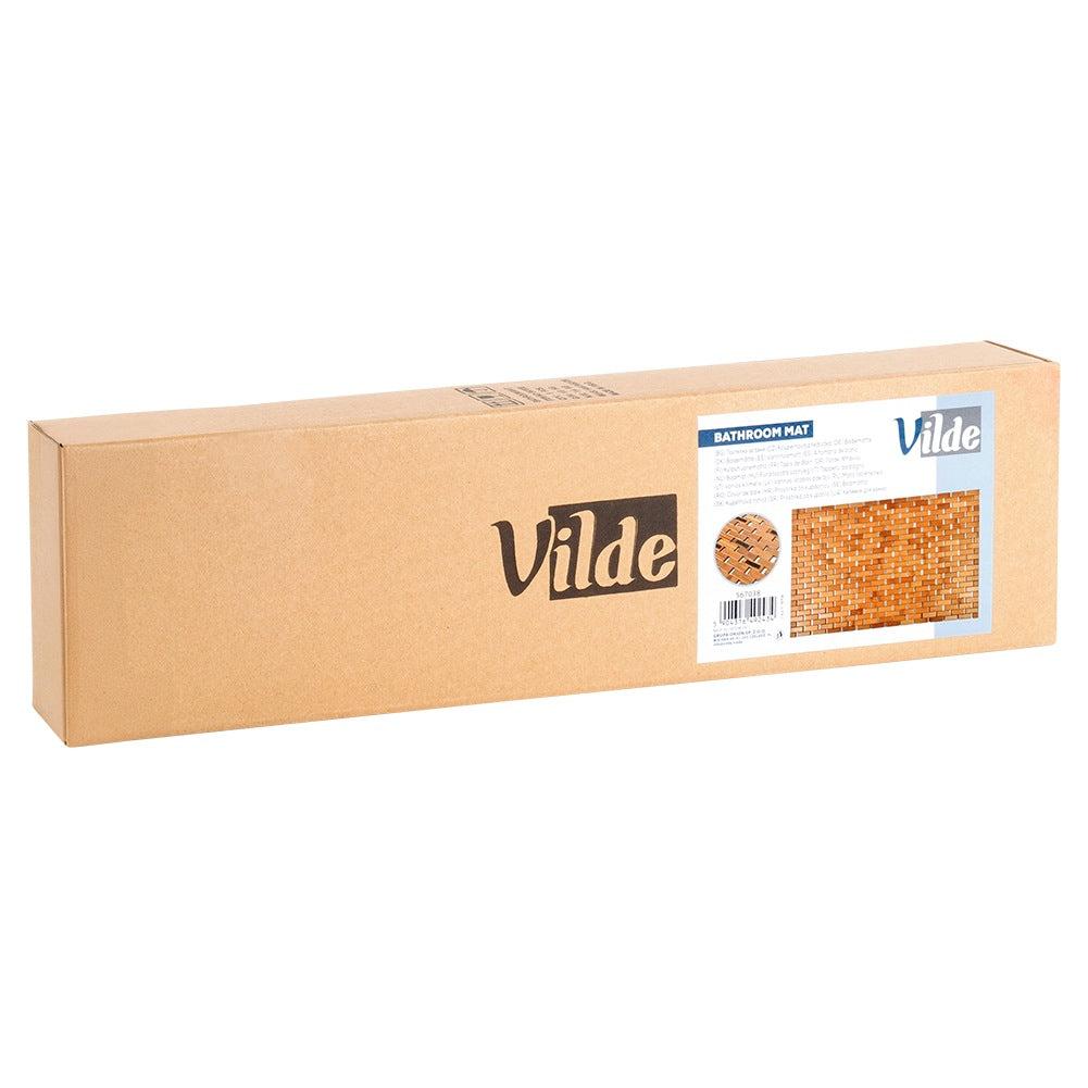 Anti-slip bathroom mat bamboo 80x50 cm