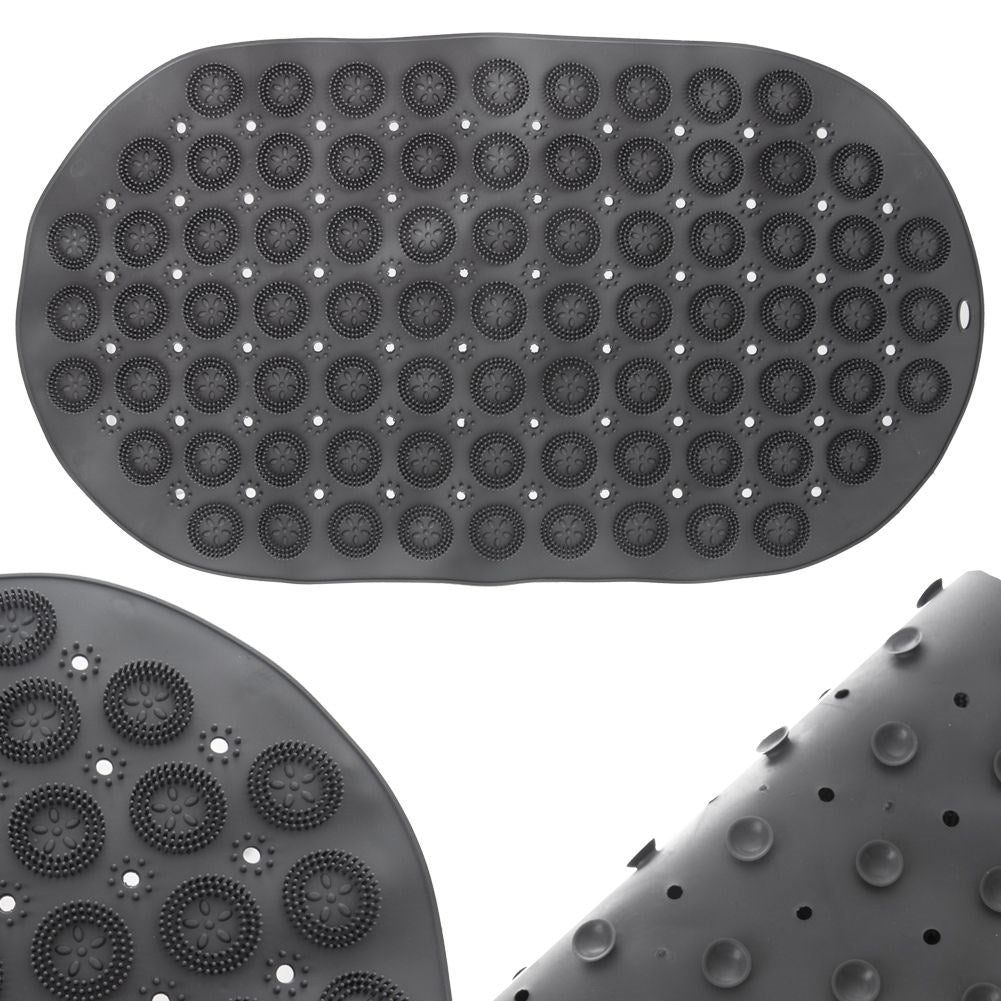 Anti-slip shower mat with massaging nubs