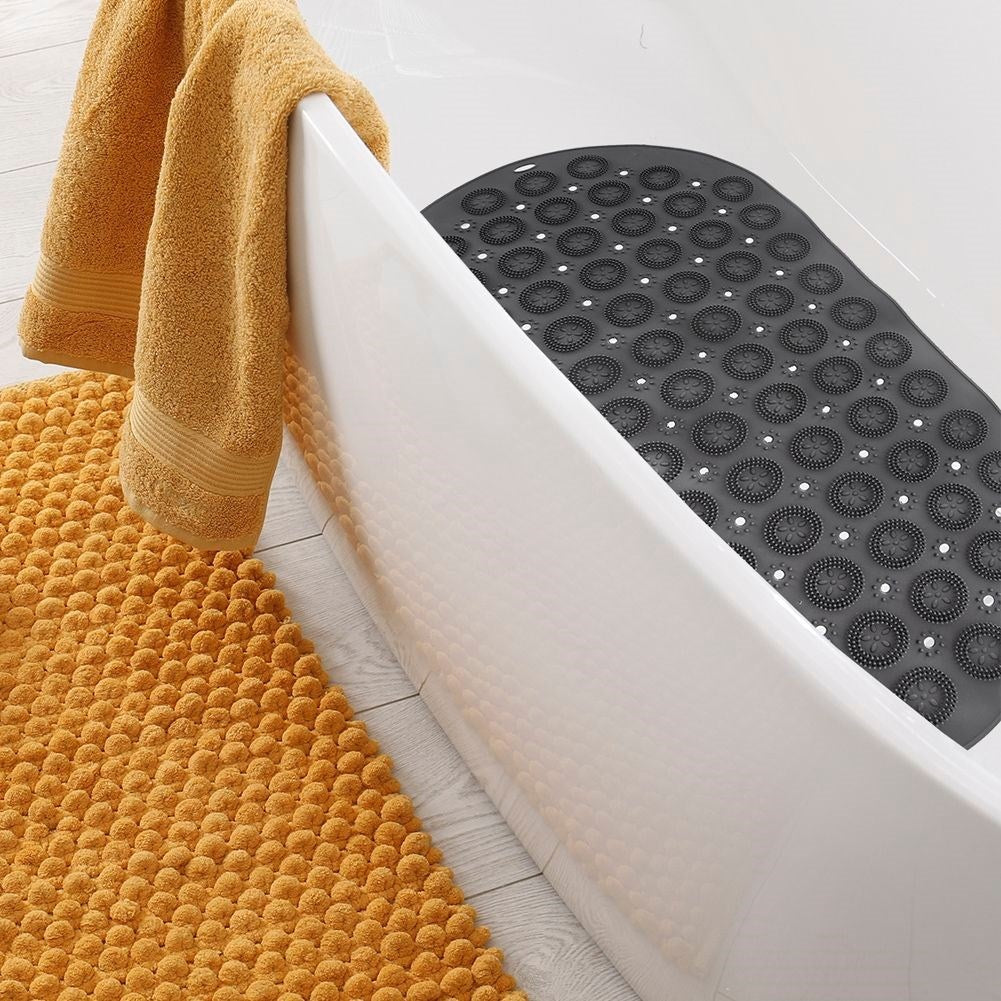 Anti-slip shower mat with massaging nubs
