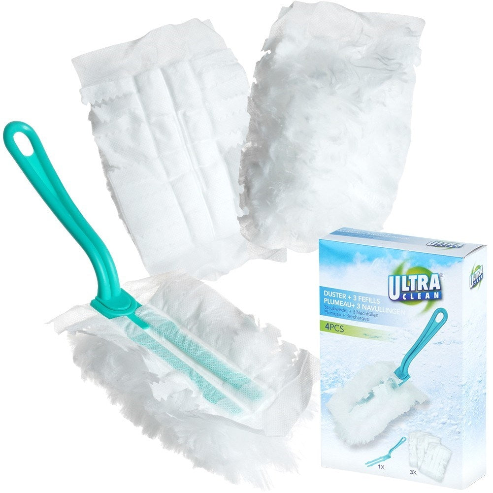 Antistatic brush with three inserts for dust removal
