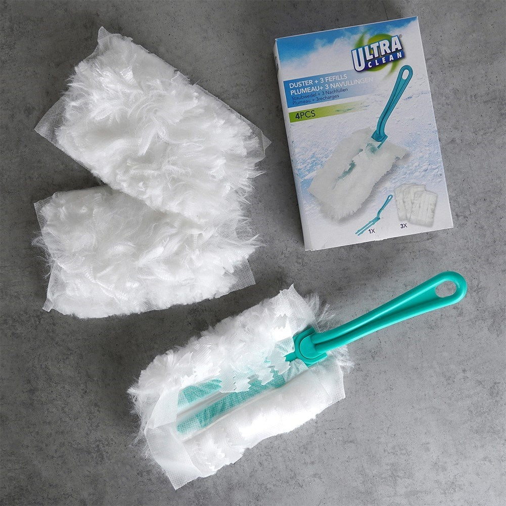 Antistatic brush with three inserts for dust removal
