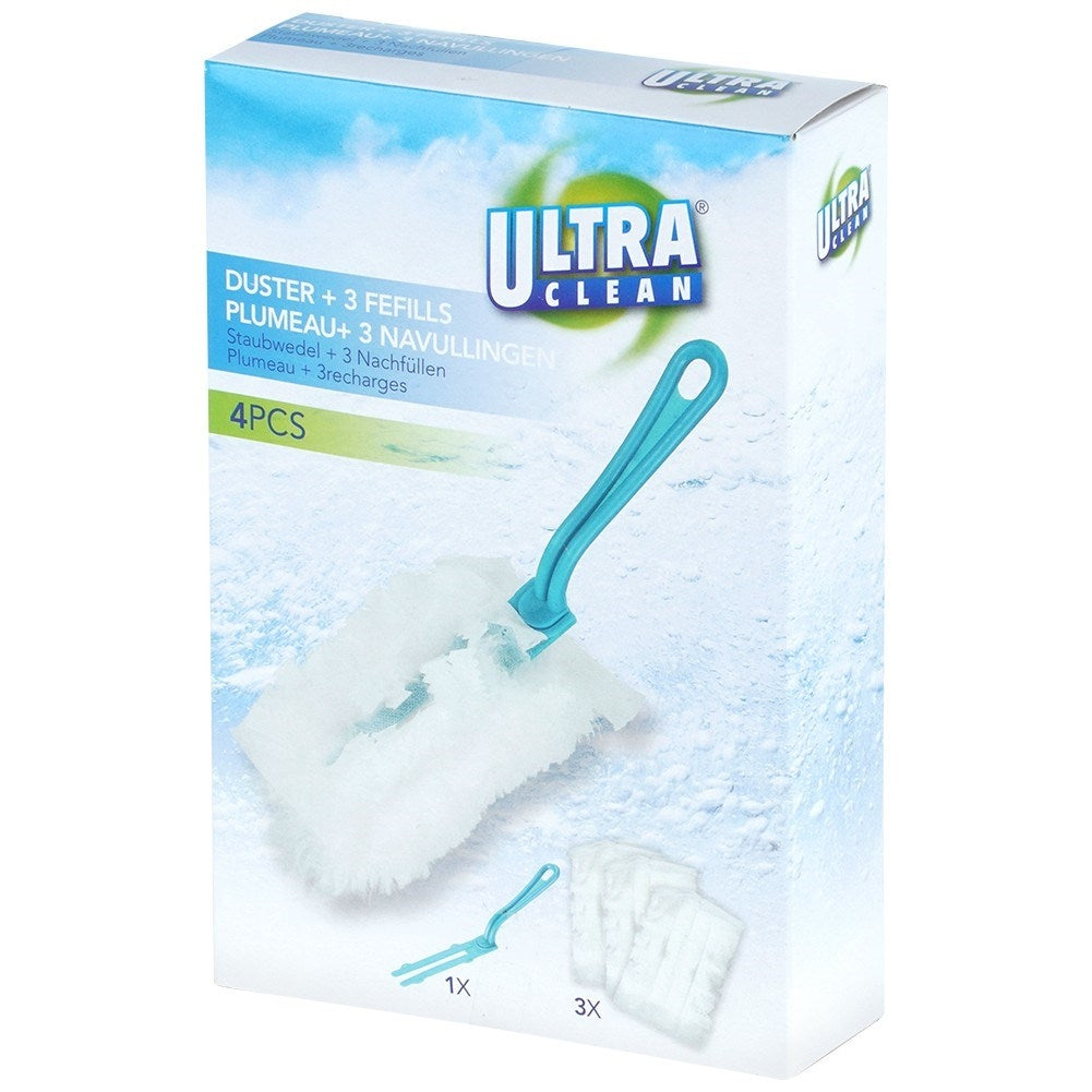 Antistatic brush with three inserts for dust removal