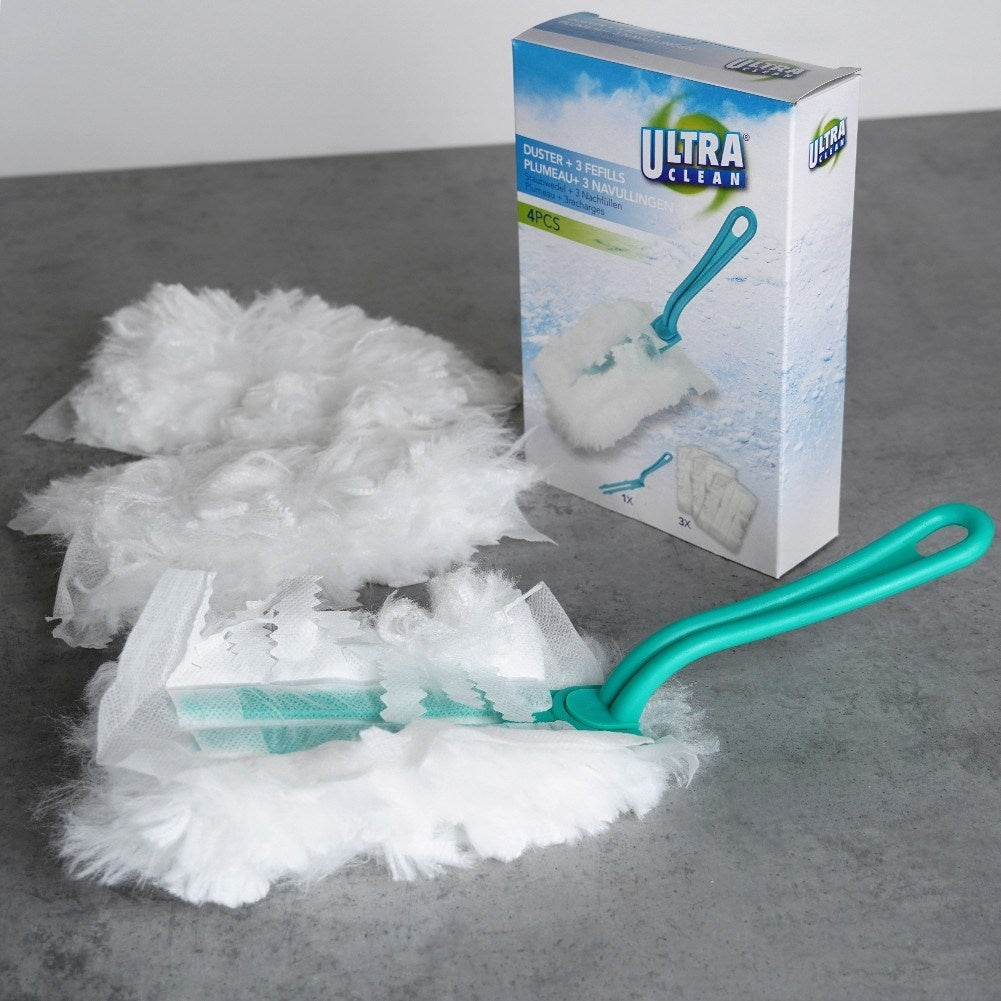 Antistatic brush with three inserts for dust removal