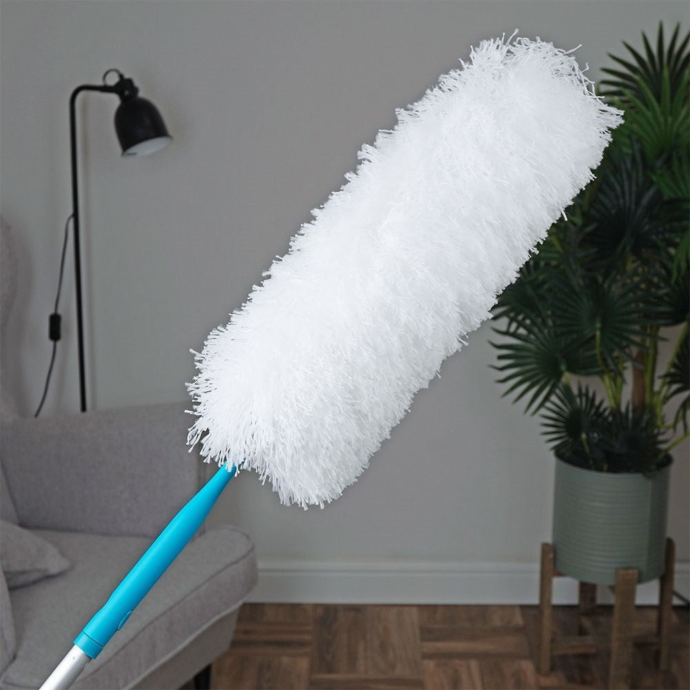 Antistatic telescopic handle dust brush for hard to reach places