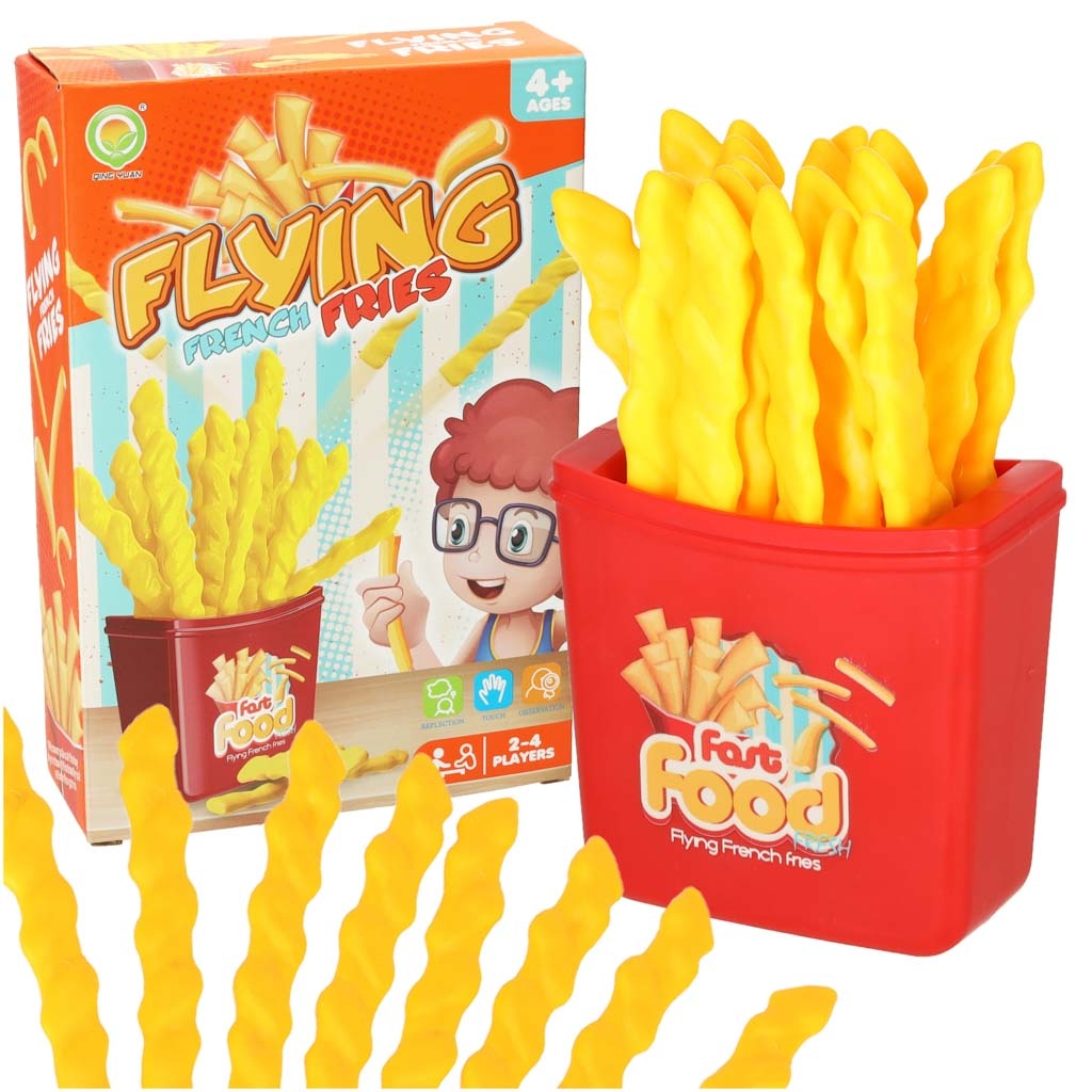 Arcade game popping flying fries