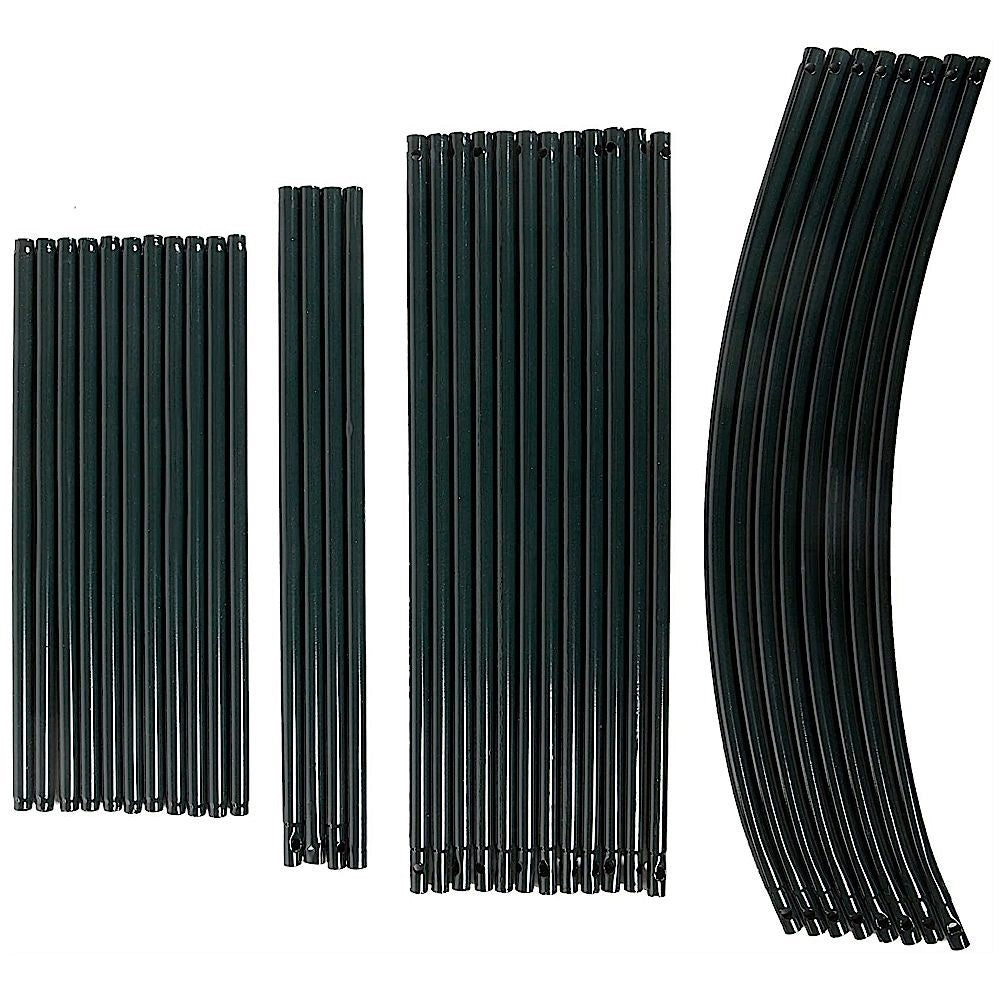 Arched garden pergola for climbing plants in dark green metal