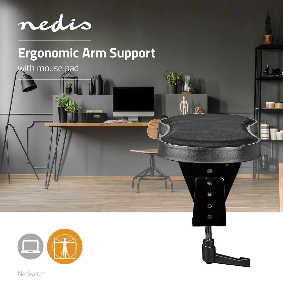 Armrest | Number of pivot points: 1 Pivot point(s) | Forearm pad length: 40 | Max. carrying capacity: 5 kg | Swivel angle: 360 ° | With mouse platform