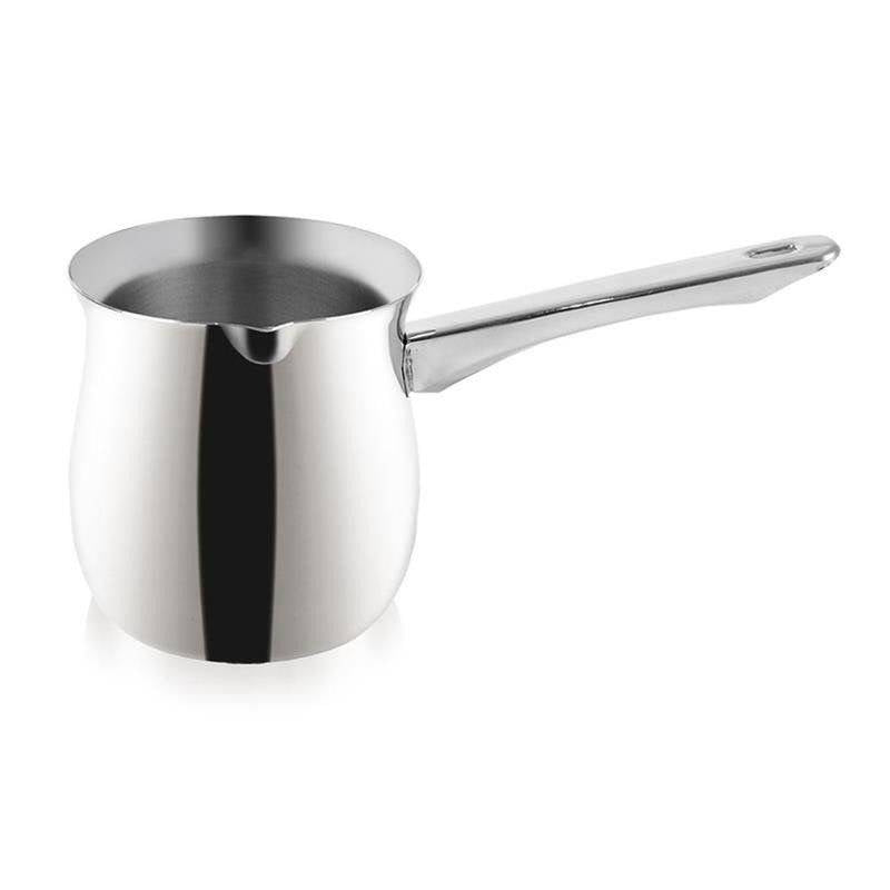 Aromatic coffee pot in stainless steel with comfortable handle