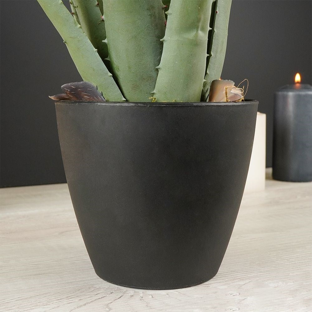Artificial Aloe Vera in Black Pot - Realistic and Easy to Care for