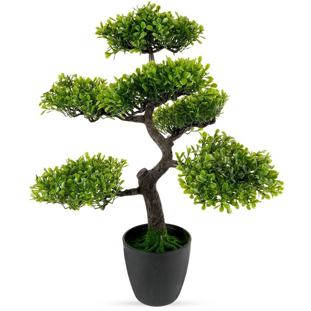 Artificial Bonsai Tree in Black Pot - Realistic & Maintenance Free