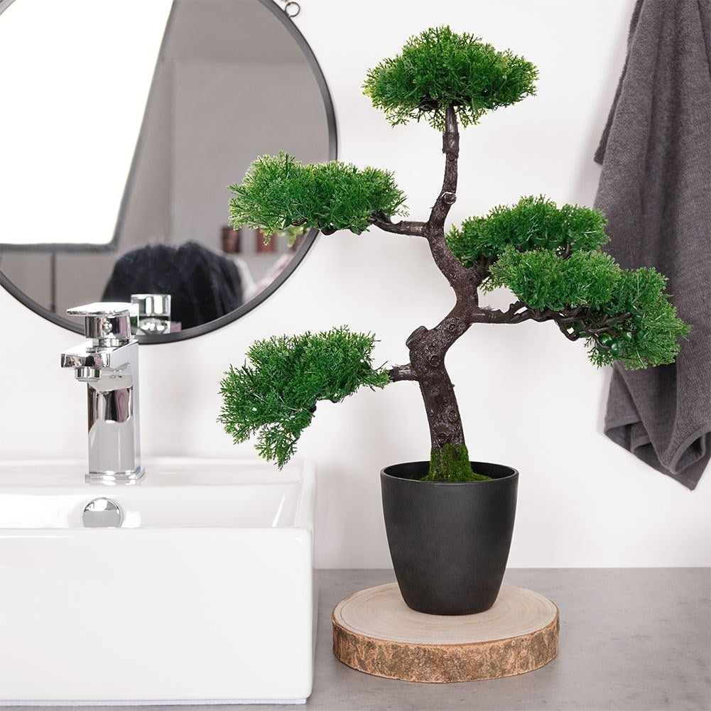 Artificial Bonsai in Black Pot - Realistic and Maintenance Free